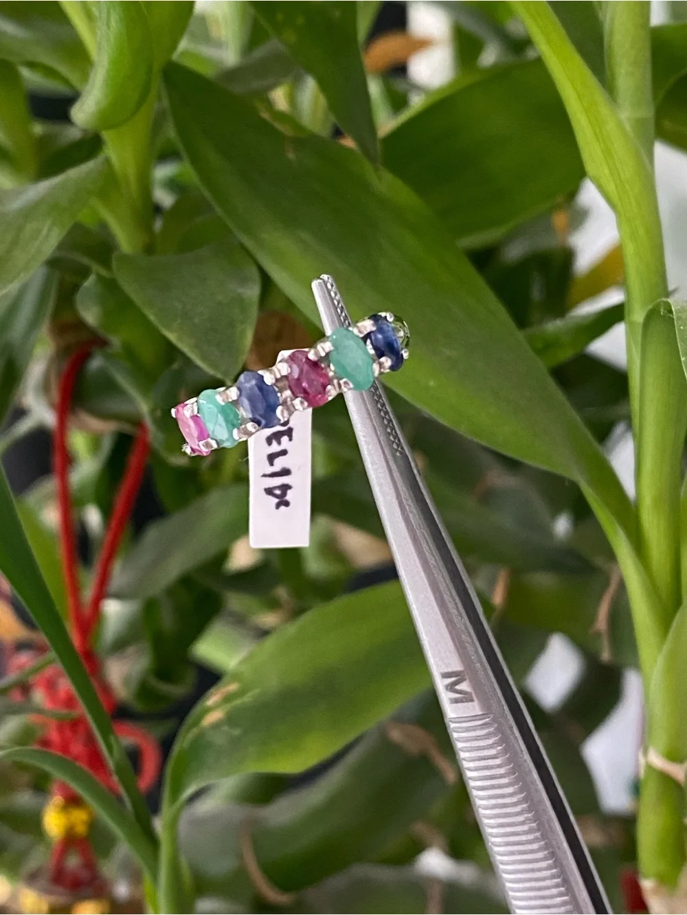 925 Sterling Silver Natural Ruby Emerald And Sapphire Ring